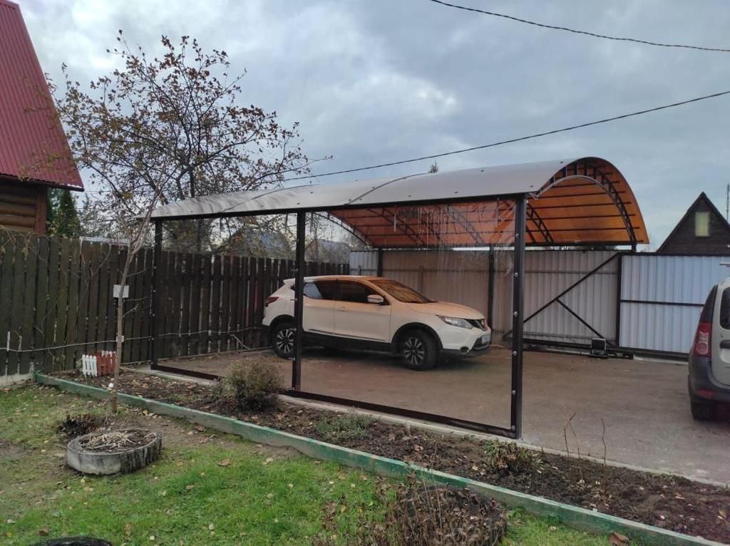 Прозрачные шторы ПВХ для навеса под автомобиль в Рамасухе